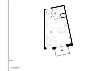 Rzut - Mieszkanie na sprzedaż 1 pokój o powierzchni 29,14 m² - numer C.06.05 w Osiedle Jankego