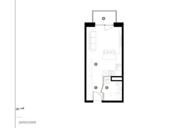 Rzut - Mieszkanie na sprzedaż 1 pokój o powierzchni 29,65 m² - numer C.04.12 w Osiedle Jankego