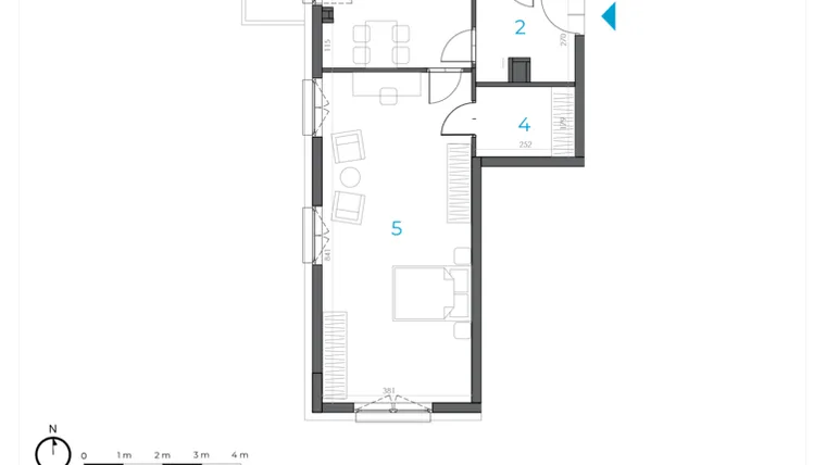 Rzut - Mieszkanie na sprzedaż 1 pokój o powierzchni 63,57 m² - numer 2.M.20 w Incepti Gaj 2