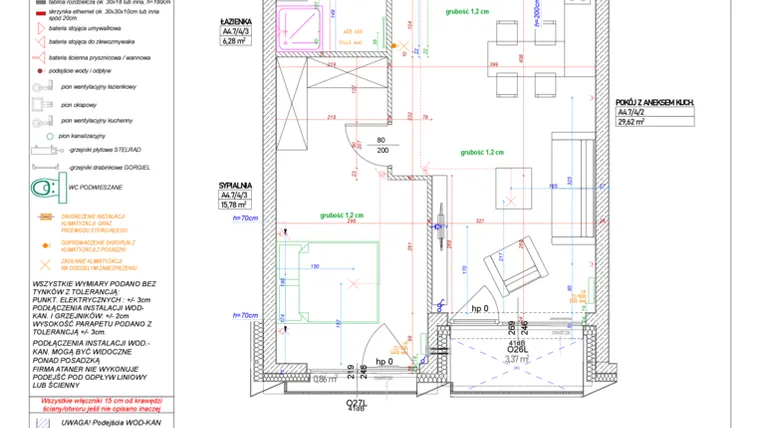 Rzut - Mieszkanie na sprzedaż 2 pokoje o powierzchni 54,79 m² - numer A.4.7 w Piekary 18