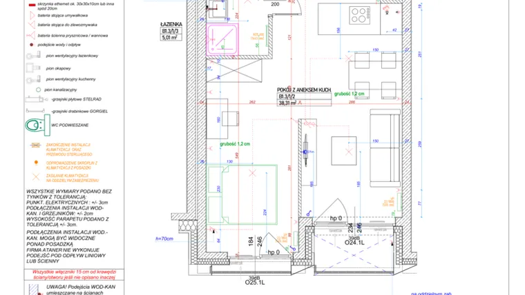 Rzut - Mieszkanie na sprzedaż 1 pokój o powierzchni 52,77 m² - numer B.1.3 w Piekary 18