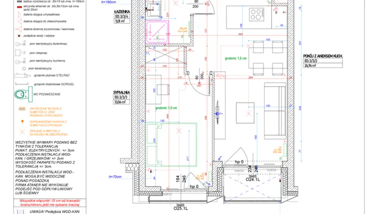 Rzut - Mieszkanie na sprzedaż 2 pokoje o powierzchni 52,62 m² - numer B.3.3 w Piekary 18