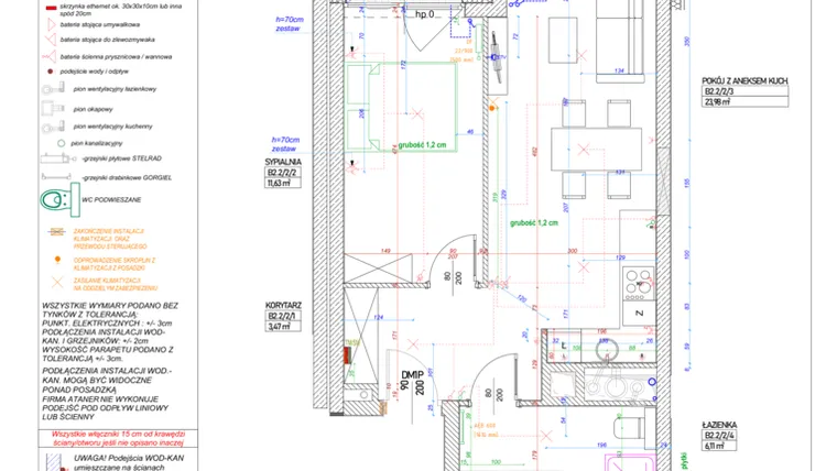 Rzut - Mieszkanie na sprzedaż 2 pokoje o powierzchni 45,19 m² - numer B.2.2 w Piekary 18