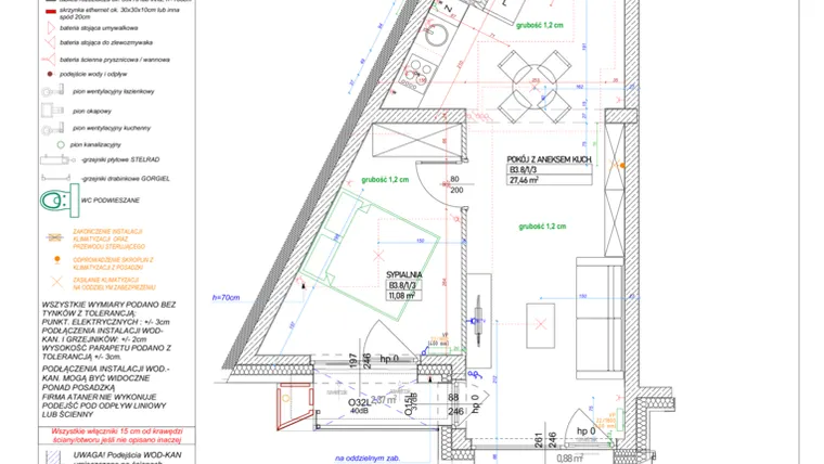 Rzut - Mieszkanie na sprzedaż 2 pokoje o powierzchni 47,9 m² - numer B.3.8 w Piekary 18