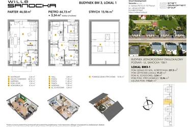 Rzut - Dom na sprzedaż 4 pokoje o powierzchni 110,61 m² - numer BM3_1 w Wille Sanocka