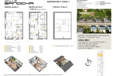 Rzut - Dom na sprzedaż 4 pokoje o powierzchni 110,61 m² - numer BM4_1 w Wille Sanocka