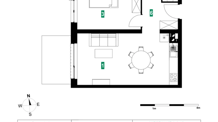 Rzut - Mieszkanie na sprzedaż 3 pokoje o powierzchni 60,06 m² - numer A.A.10 w Park Śliwowa
