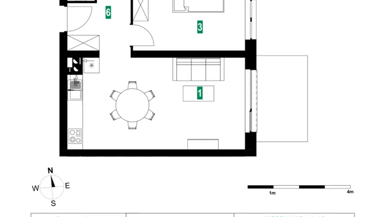 Rzut - Mieszkanie na sprzedaż 3 pokoje o powierzchni 60,06 m² - numer A.A.15 w Park Śliwowa