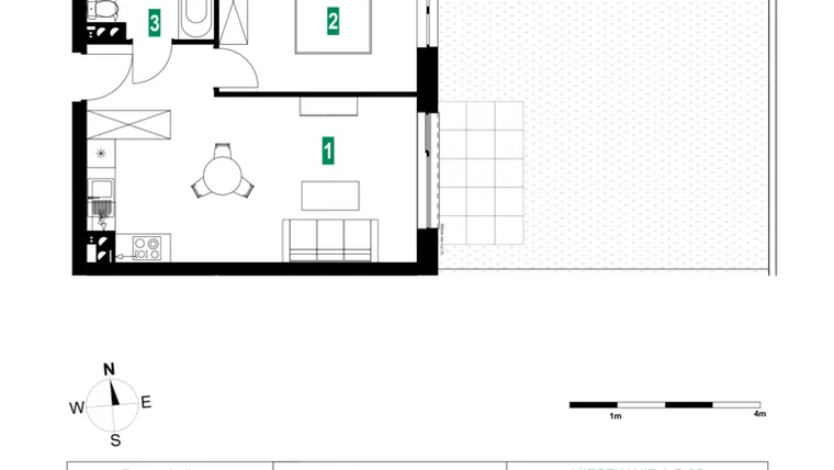 Rzut - Mieszkanie na sprzedaż 2 pokoje o powierzchni 42,54 m² - numer A.B.05 w Park Śliwowa