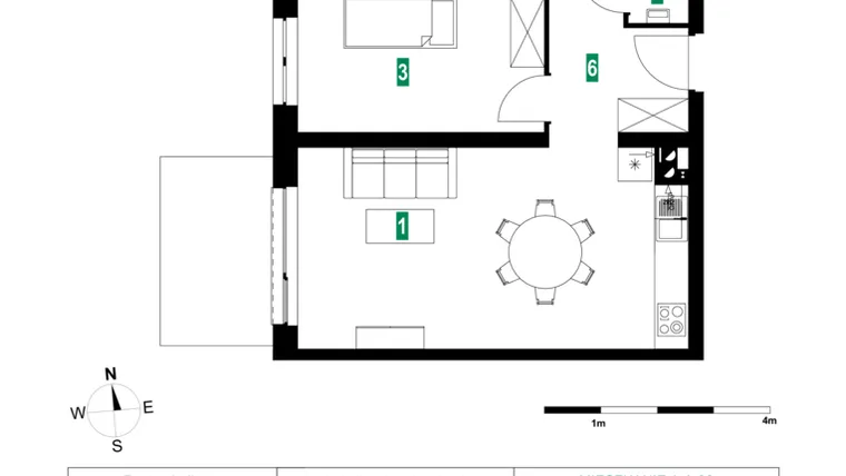 Rzut - Mieszkanie na sprzedaż 3 pokoje o powierzchni 60,06 m² - numer A.A.20 w Park Śliwowa