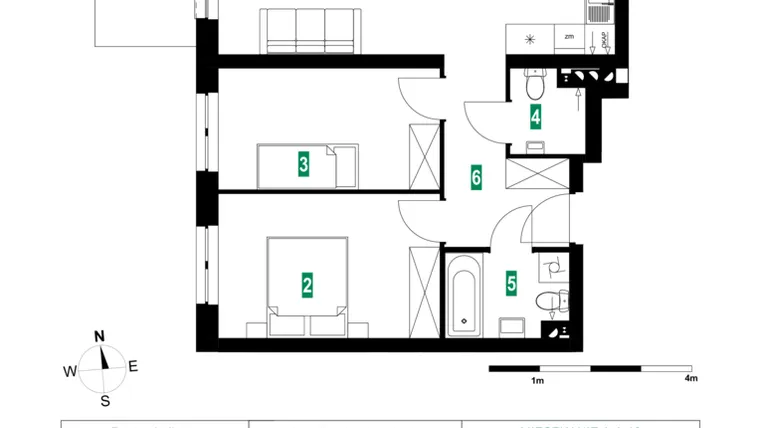 Rzut - Mieszkanie na sprzedaż 3 pokoje o powierzchni 64,12 m² - numer A.A.19 w Park Śliwowa