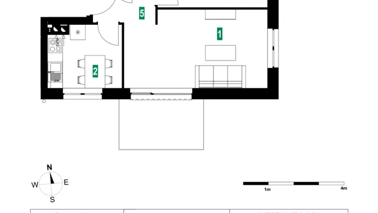 Rzut - Mieszkanie na sprzedaż 2 pokoje o powierzchni 43,19 m² - numer A.A.24 w Park Śliwowa