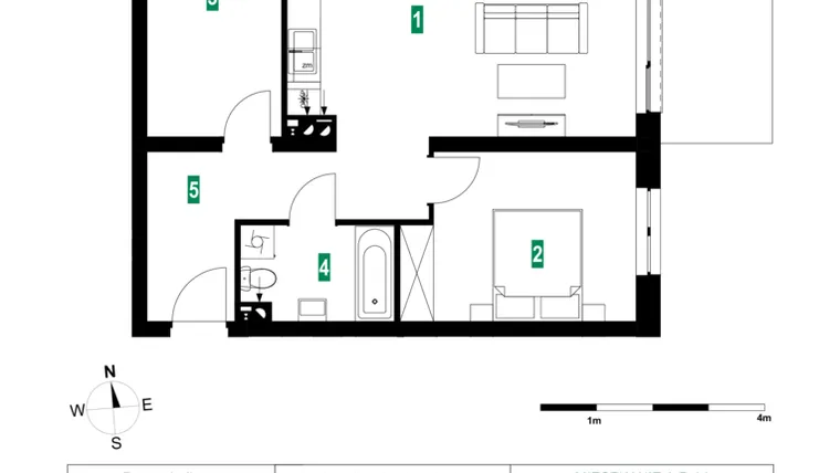 Rzut - Mieszkanie na sprzedaż 3 pokoje o powierzchni 64,81 m² - numer A.B.14 w Park Śliwowa