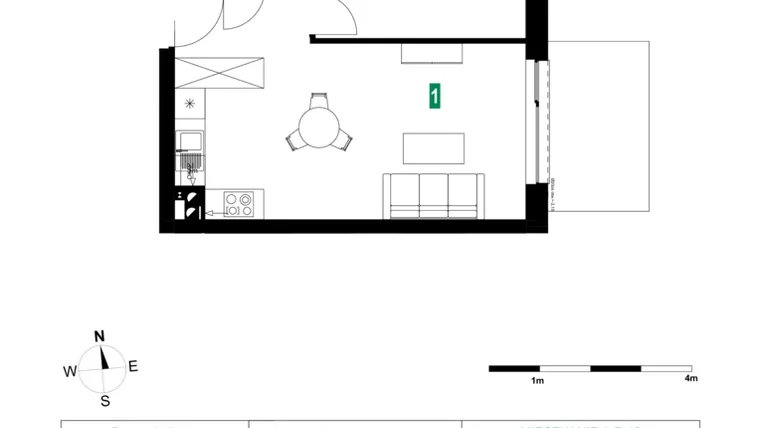 Rzut - Mieszkanie na sprzedaż 2 pokoje o powierzchni 42,64 m² - numer A.B.12 w Park Śliwowa