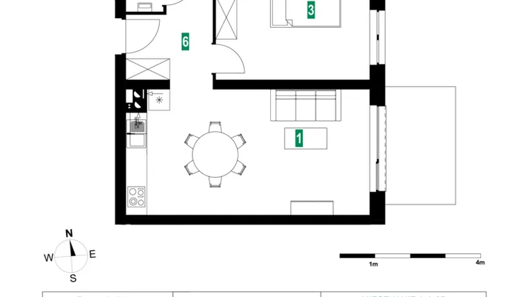 Rzut - Mieszkanie na sprzedaż 3 pokoje o powierzchni 60,06 m² - numer A.A.27 w Park Śliwowa