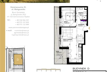 Rzut - Mieszkanie na sprzedaż 2 pokoje o powierzchni 51,1 m² - numer D.5.5 w Panorama Bańgów Etap II