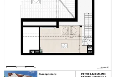 Rzut - Mieszkanie na sprzedaż 2 pokoje o powierzchni 48,97 m² - numer B3/3/33 w Montano bud. B3