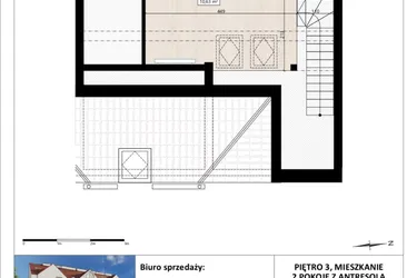 Rzut - Mieszkanie na sprzedaż 2 pokoje o powierzchni 48,88 m² - numer B3/3/37 w Montano bud. B3