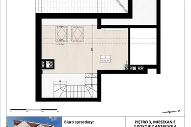 Rzut - Mieszkanie na sprzedaż 2 pokoje o powierzchni 58 m² - numer B3/3/39 w Montano bud. B3
