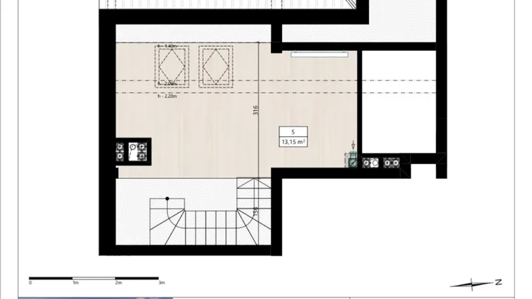 Rzut - Mieszkanie na sprzedaż 2 pokoje o powierzchni 58 m² - numer B3/3/39 w Montano bud. B3