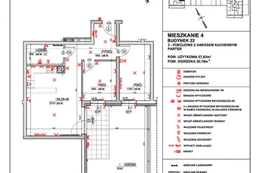 Rzut - Mieszkanie na sprzedaż 3 pokoje o powierzchni 57,63 m² - numer 4 w Osiedle 4 Pory Roku - Etap VIII
