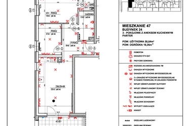 Rzut - Mieszkanie na sprzedaż 3 pokoje o powierzchni 58,84 m² - numer 47 w Osiedle 4 Pory Roku - Etap VIII