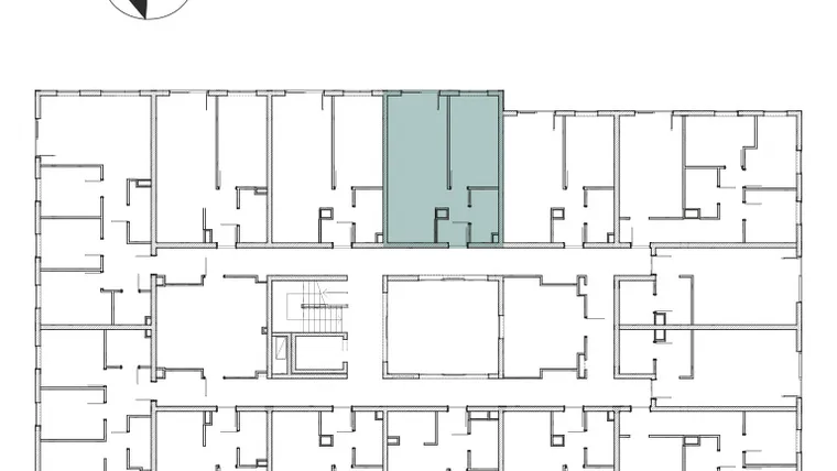 Rzut - Mieszkanie na sprzedaż 2 pokoje o powierzchni 41,77 m² - numer M17 w Atrium House