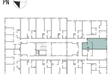 Rzut - Mieszkanie na sprzedaż 1 pokój o powierzchni 32,29 m² - numer M34 w Atrium House
