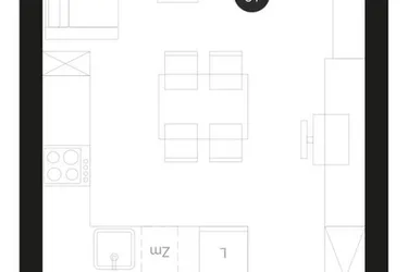 Rzut - Mieszkanie na sprzedaż 1 pokój o powierzchni 32,29 m² - numer M35 w Atrium House