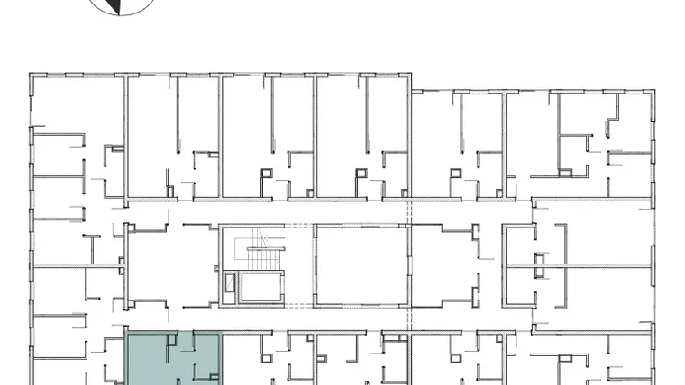 Rzut - Mieszkanie na sprzedaż 2 pokoje o powierzchni 36,16 m² - numer M40 w Atrium House