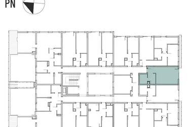Rzut - Mieszkanie na sprzedaż 1 pokój o powierzchni 31,3 m² - numer M47 w Atrium House