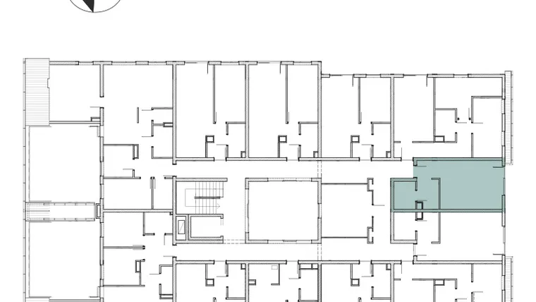 Rzut - Mieszkanie na sprzedaż 1 pokój o powierzchni 31,3 m² - numer M47 w Atrium House