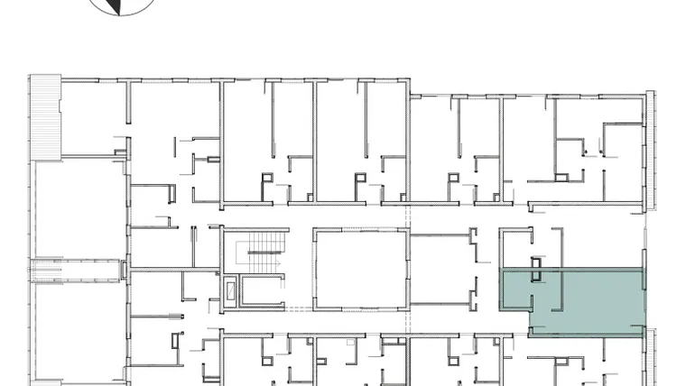 Rzut - Mieszkanie na sprzedaż 1 pokój o powierzchni 31,3 m² - numer M48 w Atrium House