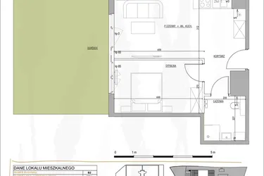 Rzut - Mieszkanie na sprzedaż 2 pokoje o powierzchni 40,17 m² - numer B2.M01 w Tres