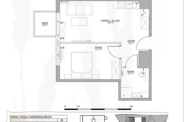 Rzut - Mieszkanie na sprzedaż 2 pokoje o powierzchni 40,17 m² - numer B2.M34 w Tres