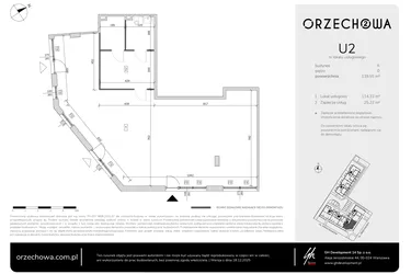 Rzut - Lokal użytkowy na sprzedaż 1 pokój o powierzchni 139,55 m² - numer U2 w Orzechowa 2