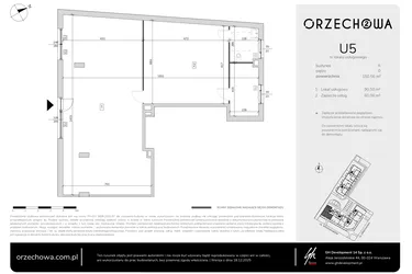 Rzut - Lokal użytkowy na sprzedaż 1 pokój o powierzchni 150,56 m² - numer U5 w Orzechowa 2