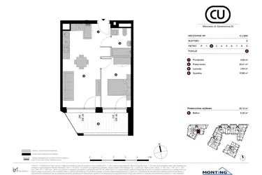 Rzut - Mieszkanie na sprzedaż 2 pokoje o powierzchni 39,1 m² - numer A.2.M06 w Cynamonowa Ursynów