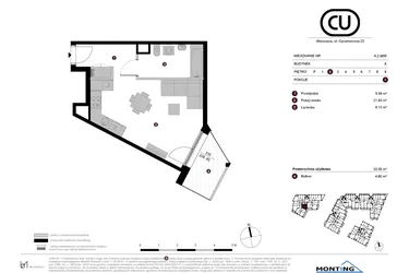 Rzut - Mieszkanie na sprzedaż 1 pokój o powierzchni 33,55 m² - numer A.2.M05 w Cynamonowa Ursynów