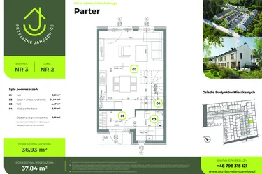 Rzut - Dom na sprzedaż 3 pokoje o powierzchni 73 m² - numer B3.2 w Przyjazne Janczewice