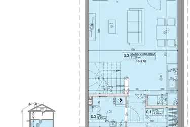 Rzut - Dom na sprzedaż 4 pokoje o powierzchni 77,99 m² - numer 27B w Osiedle Słoneczne etap III