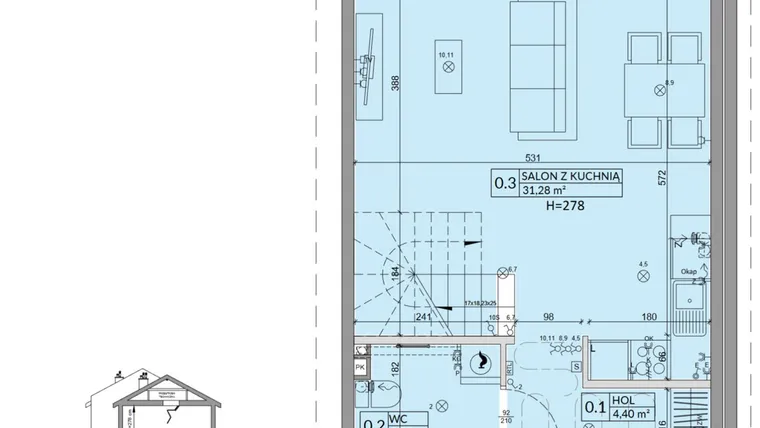 Rzut - Dom na sprzedaż 4 pokoje o powierzchni 77,99 m² - numer 27B w Osiedle Słoneczne etap III