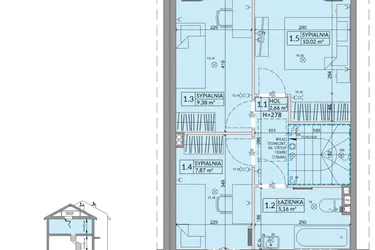 Rzut - Dom na sprzedaż 4 pokoje o powierzchni 77,99 m² - numer 29A w Osiedle Słoneczne etap III
