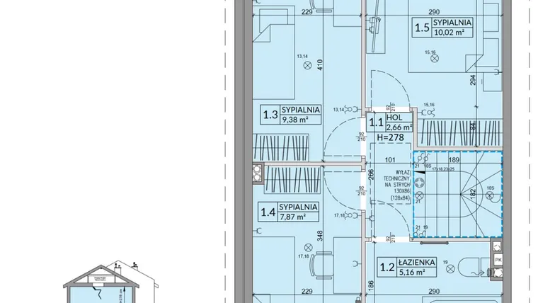 Rzut - Dom na sprzedaż 4 pokoje o powierzchni 77,99 m² - numer 29A w Osiedle Słoneczne etap III