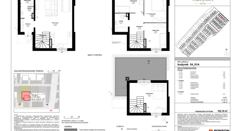 Rzut - Dom na sprzedaż 5 pokoi o powierzchni 102,1 m² - numer 54_01A w Nowe Warzymice 7.1