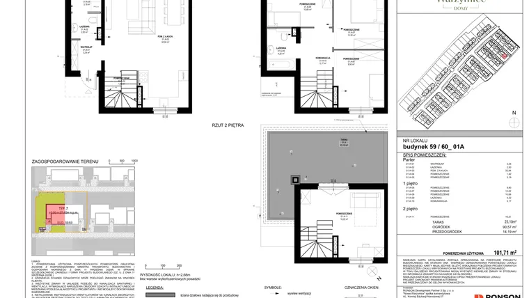 Rzut - Dom na sprzedaż 5 pokoi o powierzchni 101,71 m² - numer 59_01A w Nowe Warzymice 7.1