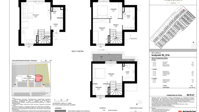 Rzut - Dom na sprzedaż 4 pokoje o powierzchni 89,7 m² - numer 95_01A w Nowe Warzymice 7.1