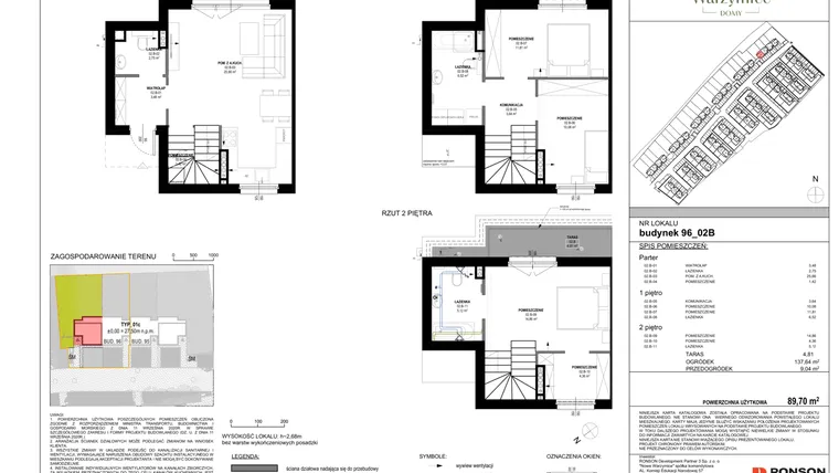 Rzut - Dom na sprzedaż 4 pokoje o powierzchni 89,7 m² - numer 96_02B w Nowe Warzymice 7.1