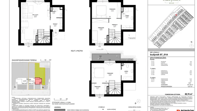 Rzut - Dom na sprzedaż 4 pokoje o powierzchni 89,7 m² - numer 97_01A w Nowe Warzymice 7.1