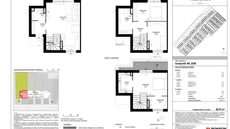 Rzut - Dom na sprzedaż 4 pokoje o powierzchni 89,7 m² - numer 98_02B w Nowe Warzymice 7.1